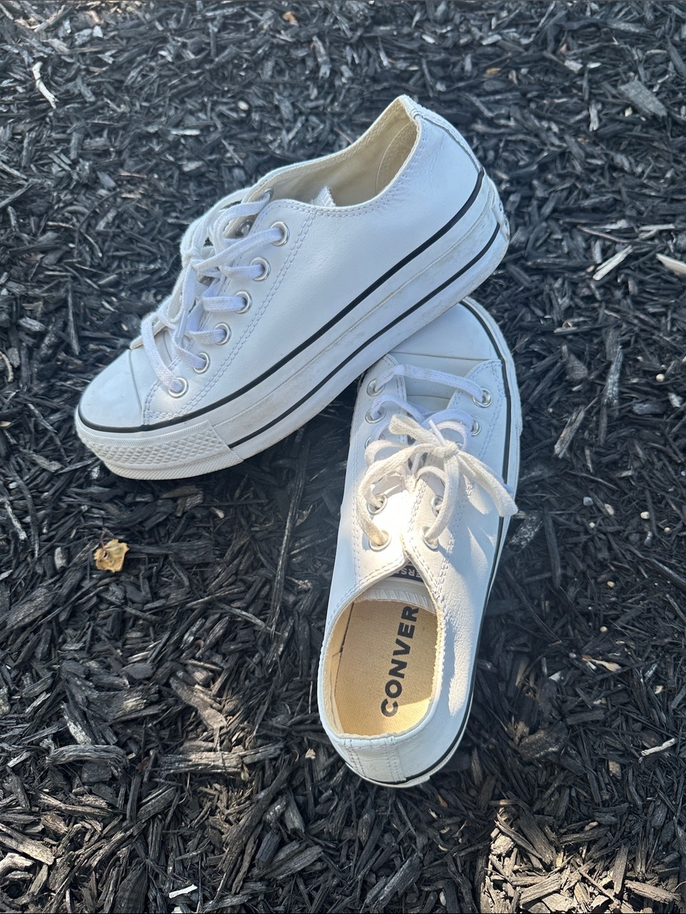 Converse Platform White Low-Top Leather Sneakers